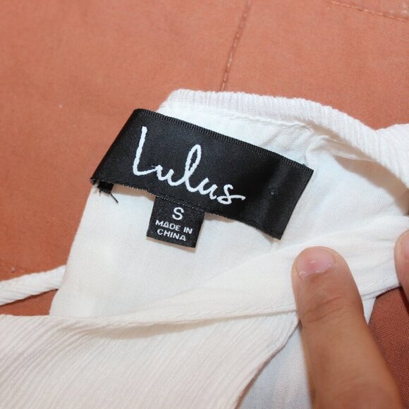 Lulus White Polyester Blend Sleeveless Knee Length Dress Women's Size S - Picture 7 of 10